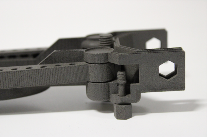 Close up of print in place locking hinges